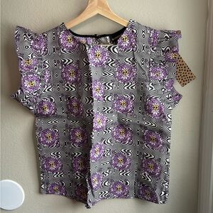 NWT Nooworks Ruffle Top